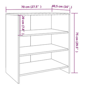 Credenza Bianco Lucido 70x40,5x75 cm in Truciolato 809761