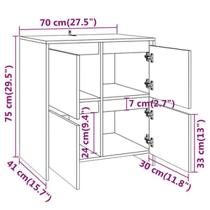 Credenza Nera 70x41x75 cm in Truciolato cod mxl 6102