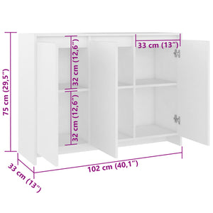 Credenza Bianca 102x33x75 cm in Truciolato cod mxl 14835