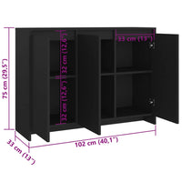 Credenza Nera 102x33x75 cm in Truciolato 809774