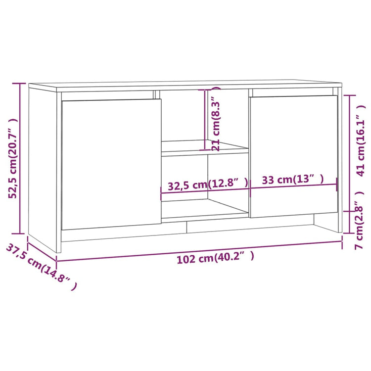 Mobile Porta TV Bianco 102x37,5x52,5 cm in Truciolato cod mxl 12189