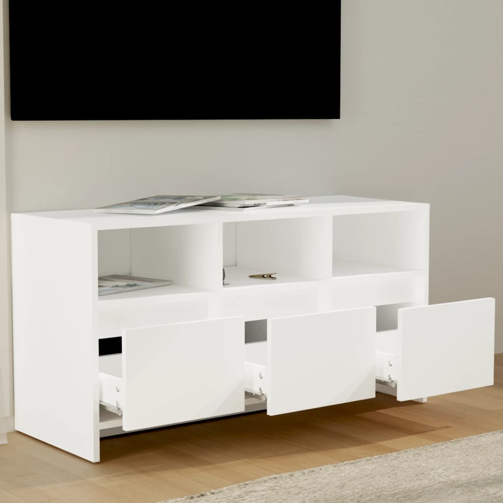 Mobile Porta TV Bianco 102x37,5x52,5 cm in Truciolato 809800