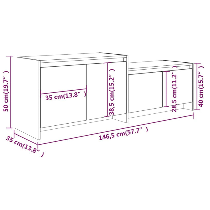 Mobile TV Rovere Sonoma 146,5x35x50 cm in Truciolato