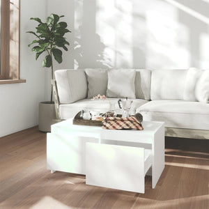 Tavolino da Salotto Bianco 90x50x41,5 cm in Legno Multistrato 809818