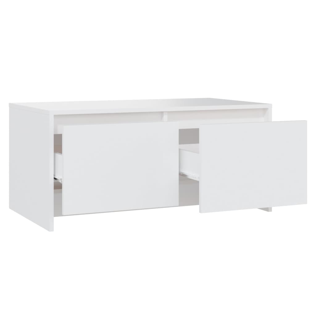 Tavolino da Salotto Bianco 90x50x41,5 cm in Legno Multistrato 809818