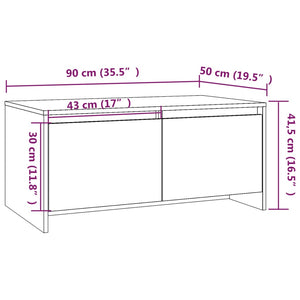 Tavolino da Salotto Grigio Cemento 90x50x41,5 cm in Truciolato