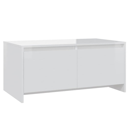 Tavolino da Salotto Bianco Lucido 90x50x41,5 cm in Truciolato cod mxl 15841