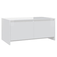 Tavolino da Salotto Bianco Lucido 90x50x41,5 cm in Truciolato 809824