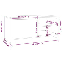 Tavolino da Salotto Bianco Lucido 102x50x45cm Legno Multistrato 809833