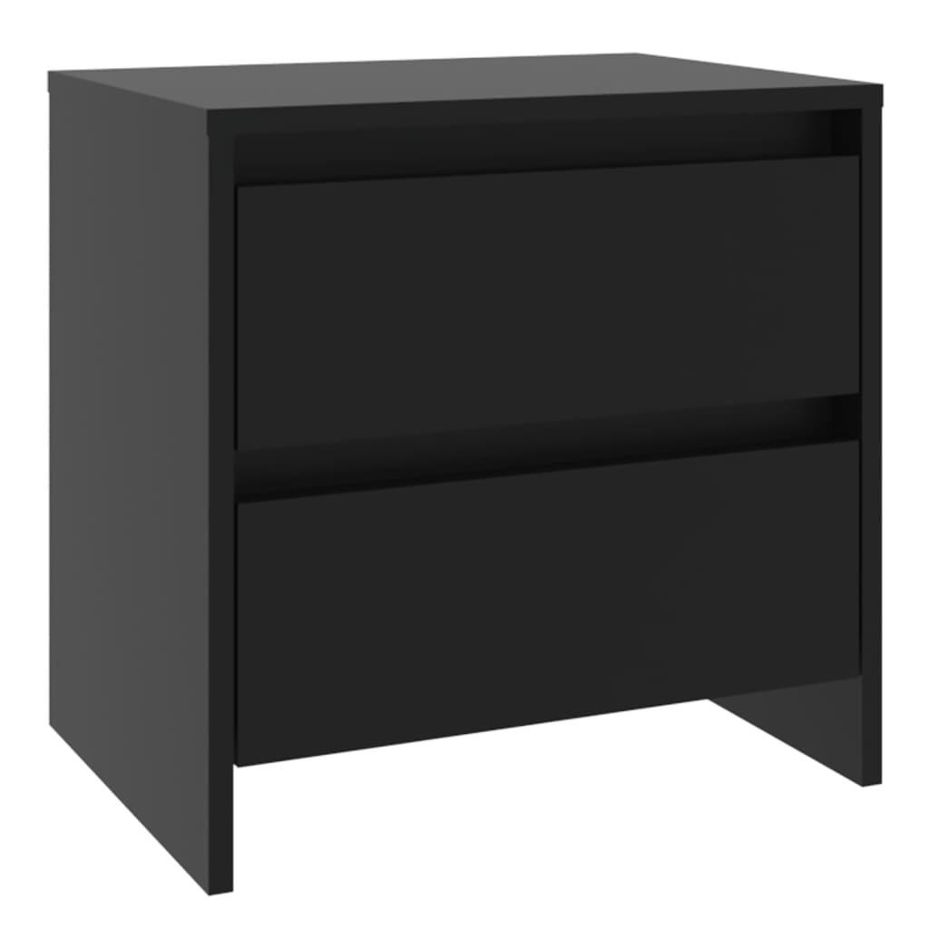 Comodino Nero 45x34,5x44,5 cm in Truciolato 809847