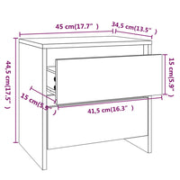 Comodino Nero 45x34,5x44,5 cm in Truciolato 809847