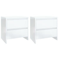 Comodini 2 pz Bianco Lucido 45x34,5x44,5 cm in Truciolato 809858