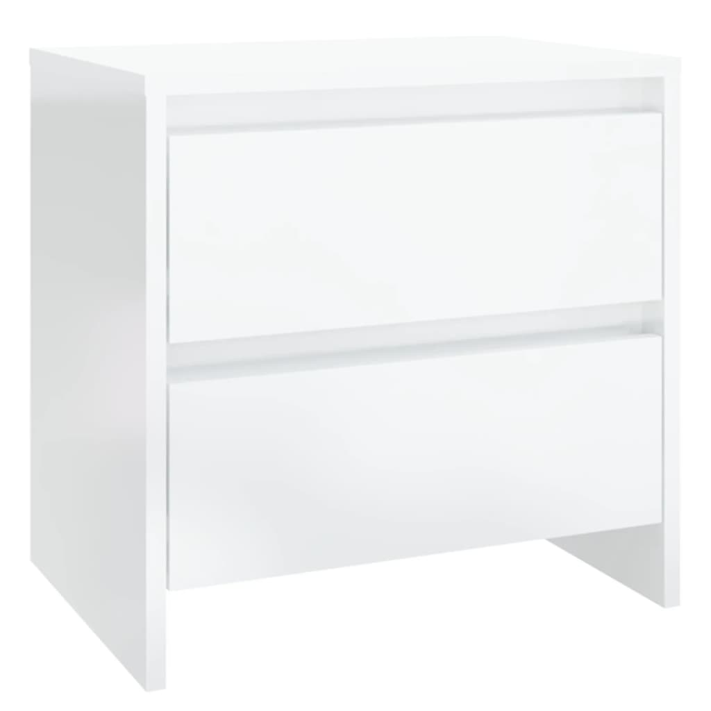 Comodini 2 pz Bianco Lucido 45x34,5x44,5 cm in Truciolato 809858