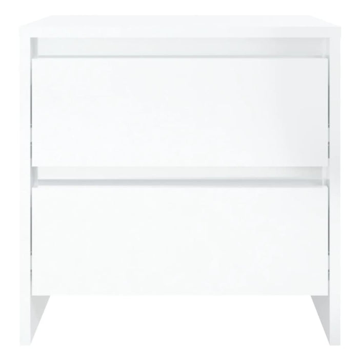 Comodini 2 pz Bianco Lucido 45x34,5x44,5 cm in Truciolato 809858