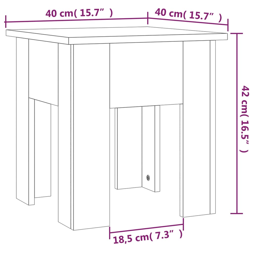 Tavolino da Salotto Grigio Cemento 40x40x42 cm in Truciolato 810248