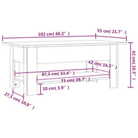 Tavolino da Salotto Nero 102x55x42 cm in Truciolato cod mxl 15448