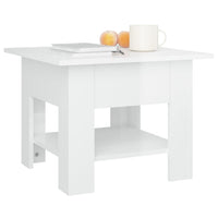 Tavolino da Salotto Bianco Lucido 55x55x42 cm Legno Multistrato