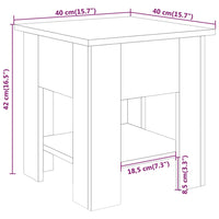 Tavolino da Salotto Bianco 40x40x42 cm in Legno Multistrato cod mxl 24351