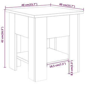 Tavolino da Salotto Bianco 40x40x42 cm in Legno Multistrato cod mxl 24351