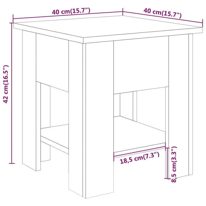 Tavolino da Salotto Grigio 40x40x42 cm in Legno Multistrato cod mxl 20558