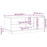 Tavolino da Salotto Bianco 102x55x43 cm in Truciolato 810280