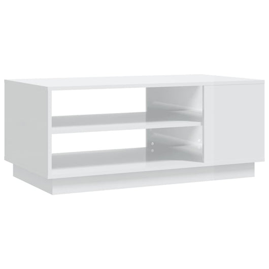 Tavolino da Salotto Bianco Lucido 102x55x43 cm in Truciolato cod mxl 15405