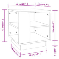 Tavolino Salotto Grigio Cemento 40x40x43 cm Legno Multistrato 810302