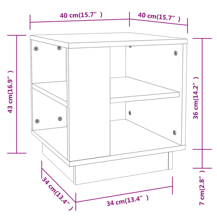 Tavolino Salotto Grigio Cemento 40x40x43 cm Legno Multistrato 810302