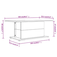 Tavolino da Salotto Bianco 102x55,5x40 cm in Truciolato