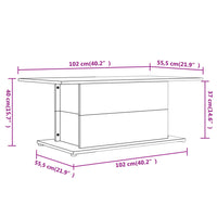 Tavolino da Salotto Nero 102x55,5x40 cm in Truciolato 810308