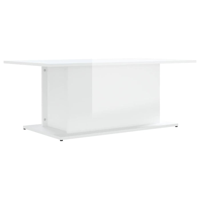 Tavolino da Salotto Bianco Lucido 102x55,5x40 cm in Truciolato cod mxl 15938