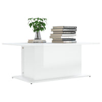 Tavolino da Salotto Bianco Lucido 102x55,5x40 cm in Truciolato cod mxl 15938