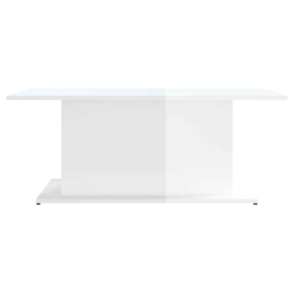 Tavolino da Salotto Bianco Lucido 102x55,5x40 cm in Truciolato cod mxl 15938