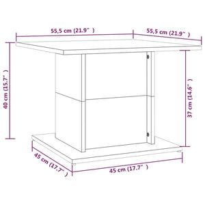 Tavolino da Salotto Grigio Cemento 55,5x55,5x40cm in Truciolato