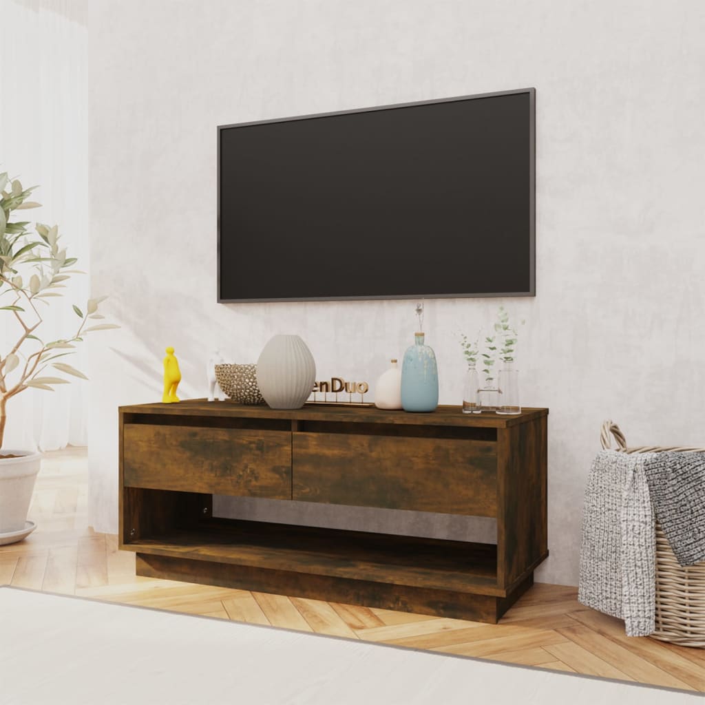 Mobile TV Rovere Fumo 102x41x44 cm in Truciolato 812972