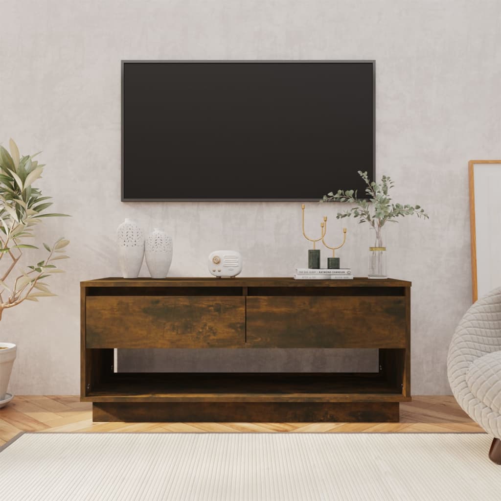 Mobile TV Rovere Fumo 102x41x44 cm in Truciolato 812972