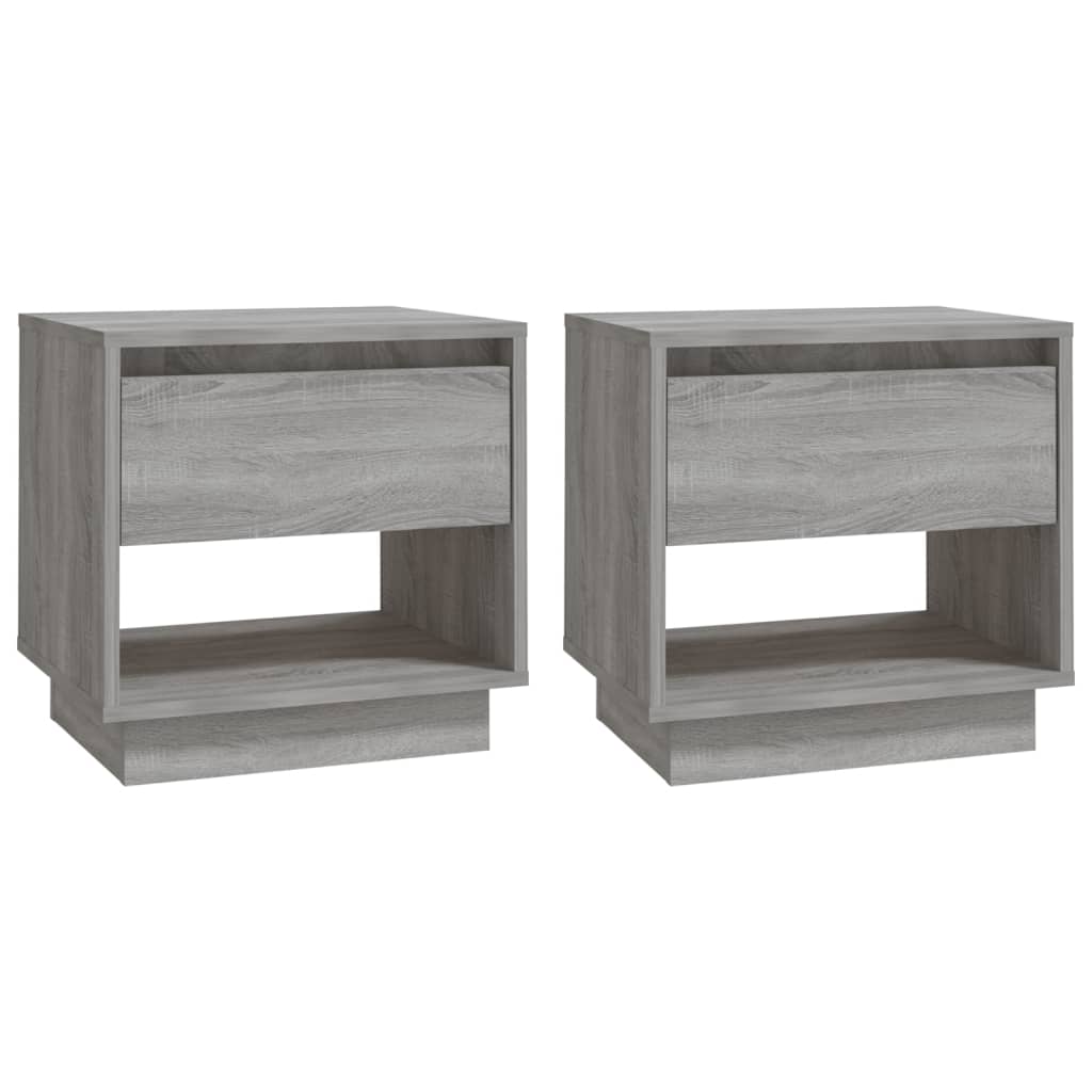 Comodini 2 pz Grigio Sonoma 45x34x44 cm in Truciolato 812984