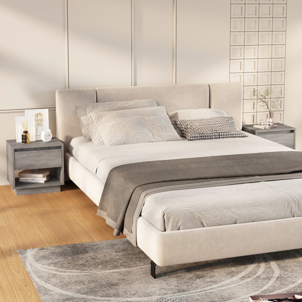 Comodini 2 pz Grigio Sonoma 45x34x44 cm in Truciolato 812984