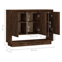 Credenza Rovere Fumo 97x31x75 cm in Truciolato cod mxl 20487