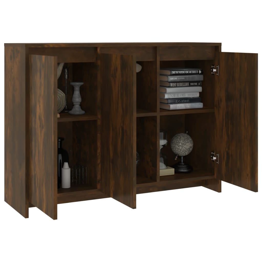 Credenza Rovere Fumo 102x33x75 cm in Truciolato 813014