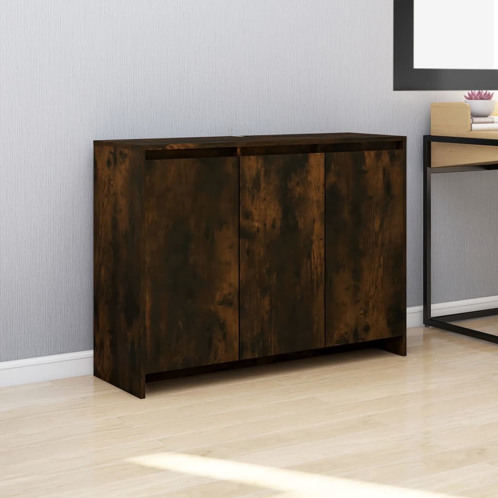 Credenza Rovere Fumo 102x33x75 cm in Truciolato cod mxl 8970