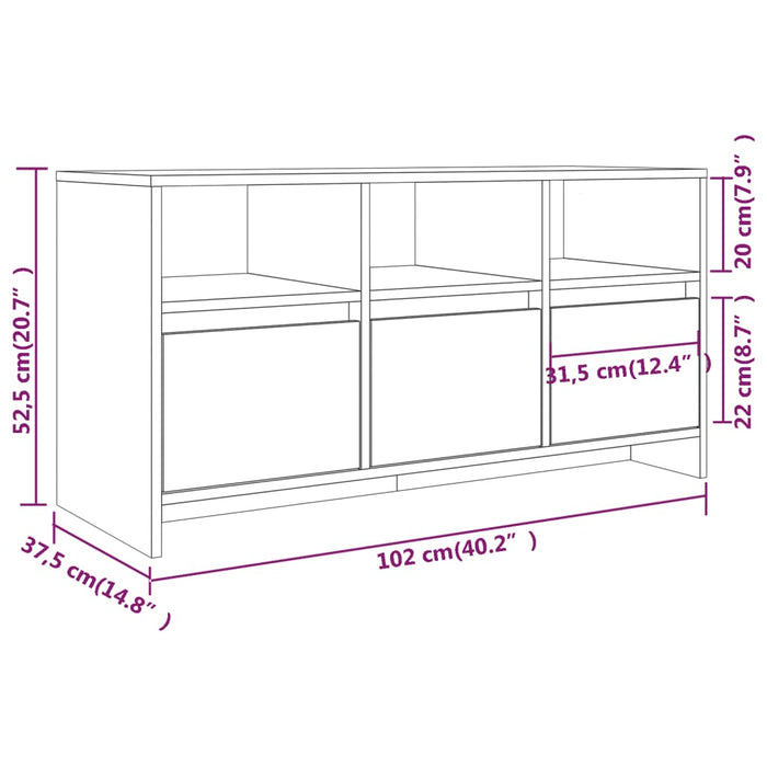 Mobile Porta TV Rovere Fumo 102x37,5x52,5 cm in Truciolato cod mxl 19075