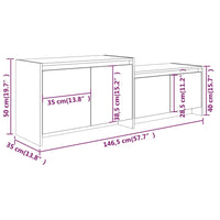 Mobile TV Rovere Fumo 146,5x35x50 cm in Truciolato