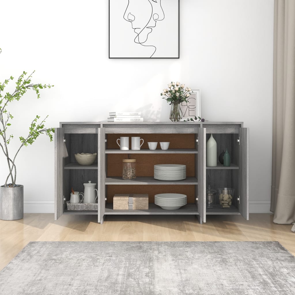 Credenza Grigio Sonoma 135x41x75 cm in Truciolato