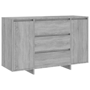 Credenza con 3 Cassetti Grigio Sonoma 120x41x75cm in Truciolato