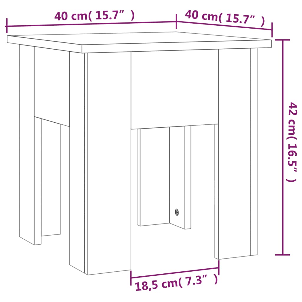 Tavolino da Salotto Grigio Sonoma 40x40x42 cm in Truciolato 813072