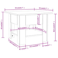 Tavolino da Salotto Rovere Marrone 55x55x42 cm in Truciolato 813079