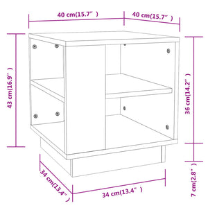 Tavolino da Salotto Rovere Marrone 40x40x43cm Legno Multistrato 813091