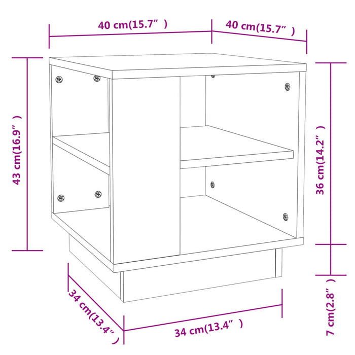 Tavolino da Salotto Rovere Marrone 40x40x43cm Legno Multistrato 813091