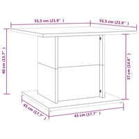 Tavolino da Salotto Rovere Fumo 55,5x55,5x40 cm in Truciolato cod mxl 15637